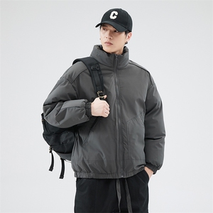 现货冬季美式休闲加厚雪山外套夹克立领纯色三防户外工装棉服图片