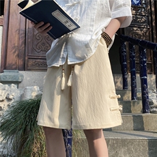2024夏季新款风新中式排扣开叉宽松短裤B315-K24082-特p25控48，男装休闲裤，电商B315