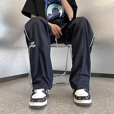 运动休闲裤男美式高街hiphop宽松百搭拉链工装直筒阔腿裤M269-P38，男装工装外套，星座1008-2