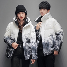 现货外贸侧飞图立领光板团体服班服宽松韩版情侣学生外套羽绒服，男装羽绒服，星座301D-5(原星座1415）