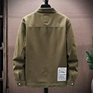 1506A/GY80640/P44印花工装牛仔外套男士翻领1图片