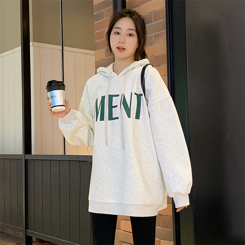 卫衣女秋冬加绒加厚连帽2021年新款小众oversize厚款冬季微胖冬装,女装卫衣/绒衫,梦懿尔