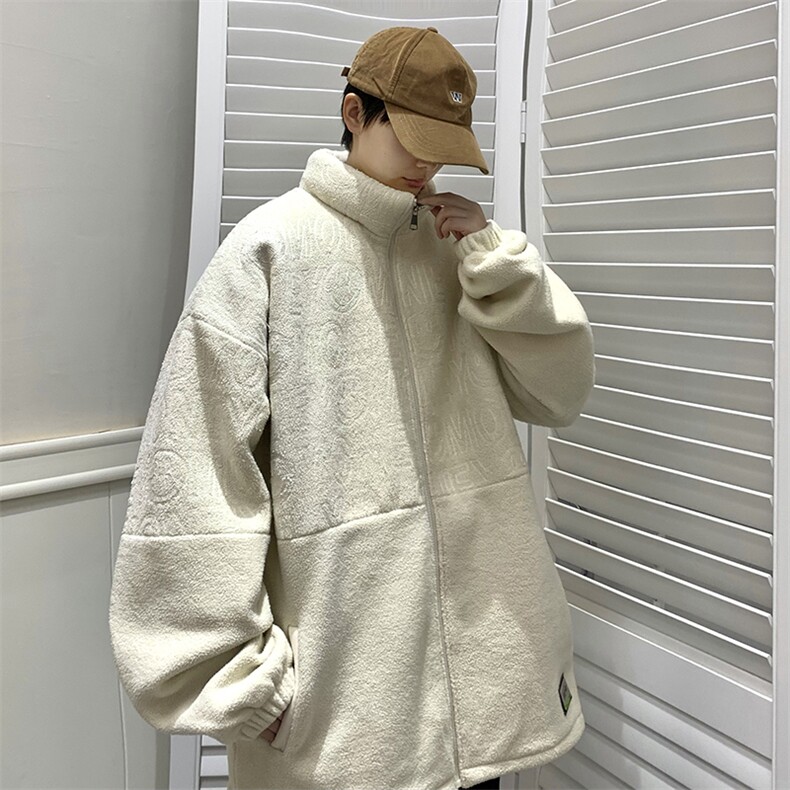22冬冬季新款羊羔毛外套情侣宽松摇粒绒棉衣B266-Y617-P125,男装棉衣,星座B257-1