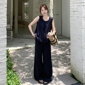 现货210-3273-P165-K218新款法式宽松马甲上衣配阔腿裤2025年夏季图片