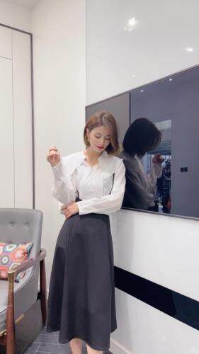 秋装两件套连衣裙，女装连衣裙，贻思茗