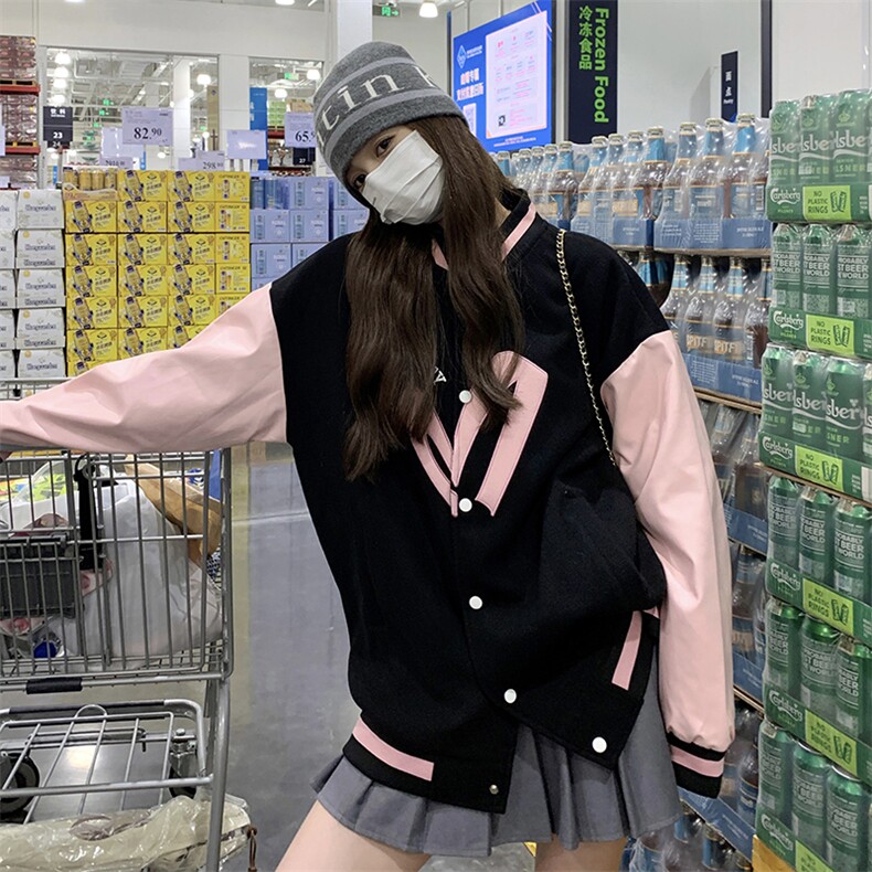 23年秋装新款美式棒球服撞色刺绣212A-8801-P140-198，女装短外套，浙宝212A