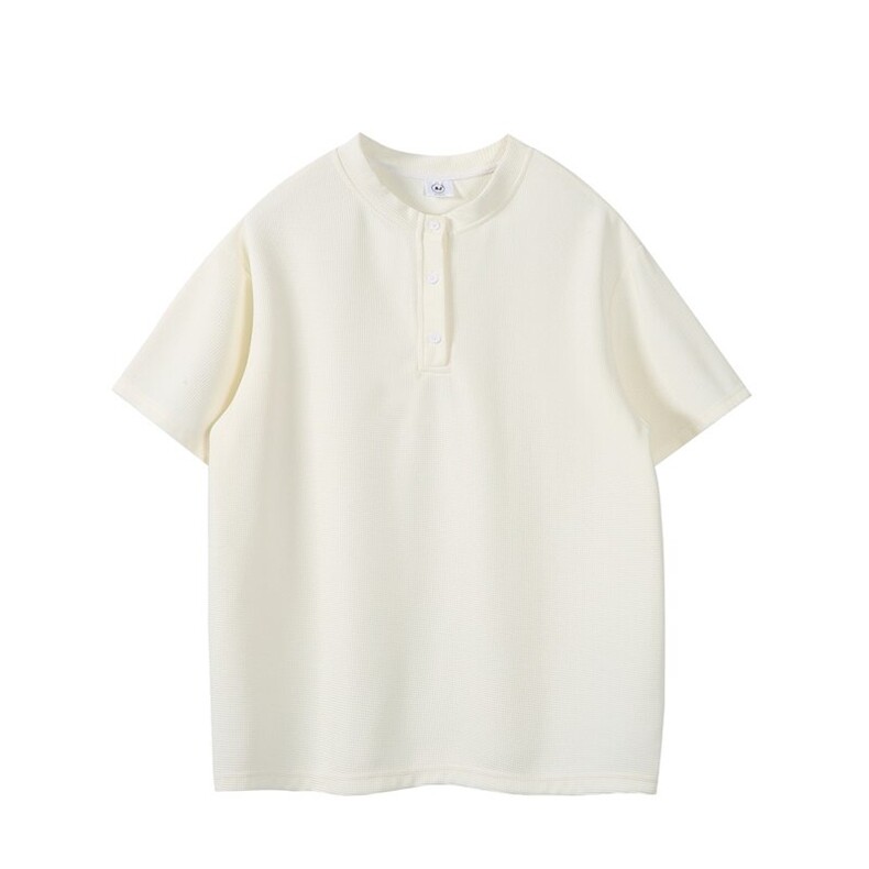 德物白底图可二开M-5XL250克玉米粒亨利领短袖夏季冰丝T恤男,男装T恤,电商C306-1