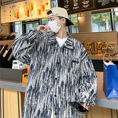 春季新款时尚扎染牛仔夹克杂色潮男外套百搭外套NZ224P-50，男装夹克，电商A128
