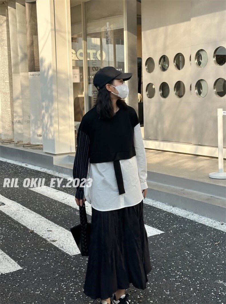 雷洛奇丽—2023春装拼接衬衫，女装衬衫，雷洛奇丽