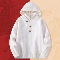 250930-TP65新年战袍情侣装秋冬季搭毛衣红色本命马年衣服拜年服，男装针织衫/毛衣，电商D310B