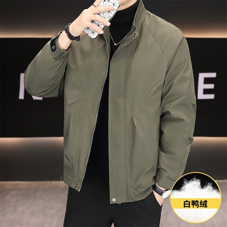 羽绒服男新标50白鸭绒夹克外套休闲时尚立领男士上衣Y3076-P140图片