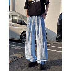 8XL-M多巴胺冰丝垂感慵懒山本裤男夏拖地裤子阔腿休闲裤KZ051P30，男装休闲裤，电商B312