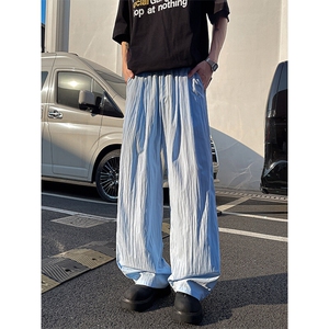 8XL-M多巴胺冰丝垂感慵懒山本裤男夏拖地裤子阔腿休闲裤KZ051P30图片