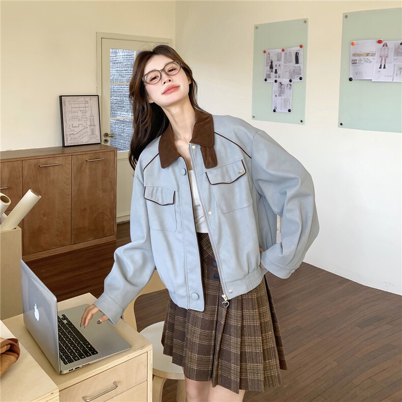 已出货新品26春拼接灯芯绒皮衣短外套2C293-Q918-P170-K258,女装短外套,2C293