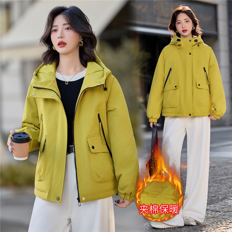 现货2025年冬季新款夹棉保暖棉衣派克服,女装棉衣/棉服,悦祺
