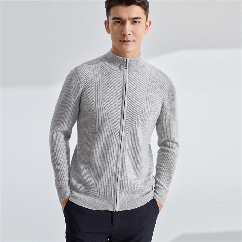 时尚男士羊绒开衫简约百搭高级质感气质提升必备单品，男装羊绒开衫，牧群羊绒