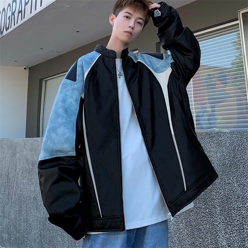 美式PU皮外套女秋冬季新款机车服加厚情侣夹克棉衣男Y156/P84,男装夹克,星座506