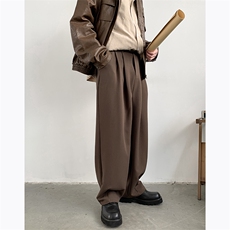 日系复古直筒西裤男垂感阔腿宽松休闲长裤1001-1-XK20-P40，男装西裤，星座1001-1