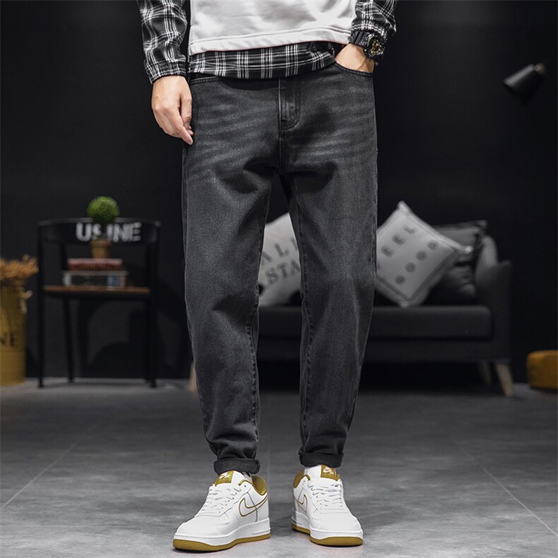2021春款男日系哈伦小直筒牛仔裤QT5032-1_6849-P35,男装牛仔裤,星座1516-1