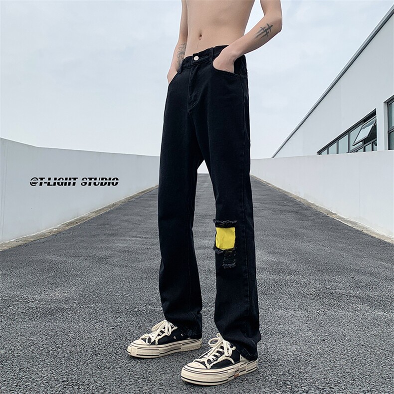 B221 美式ins高街暗黑小众修身小脚破洞牛仔裤 LK23012-P60 控78图片