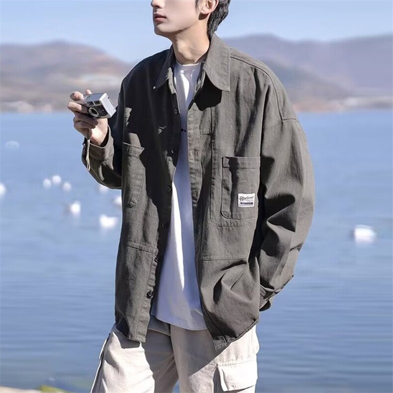 男士衬衫新款韩版潮流外套百搭帅气男装休闲秋装A168-DYCS01TP50,男装衬衫,电商A168