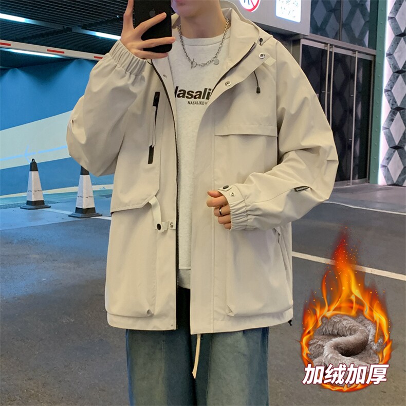 加绒加厚夹克外套男冲锋衣男士休闲工装轻户外JK136-P88加绒P98,男装夹克,星座308B-2