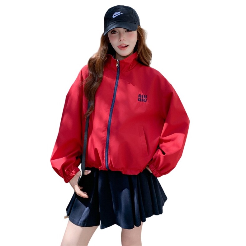 韩版宽松撞色立领休闲外套女2025春秋季新款设计感两面穿夹克上衣,女装短外套,2C218