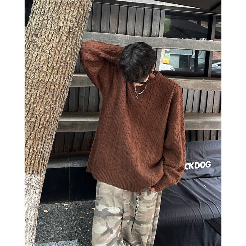 男士纯色麻花针织毛衣A367M21MP60控88,男装针织衫/毛衣,电商A367