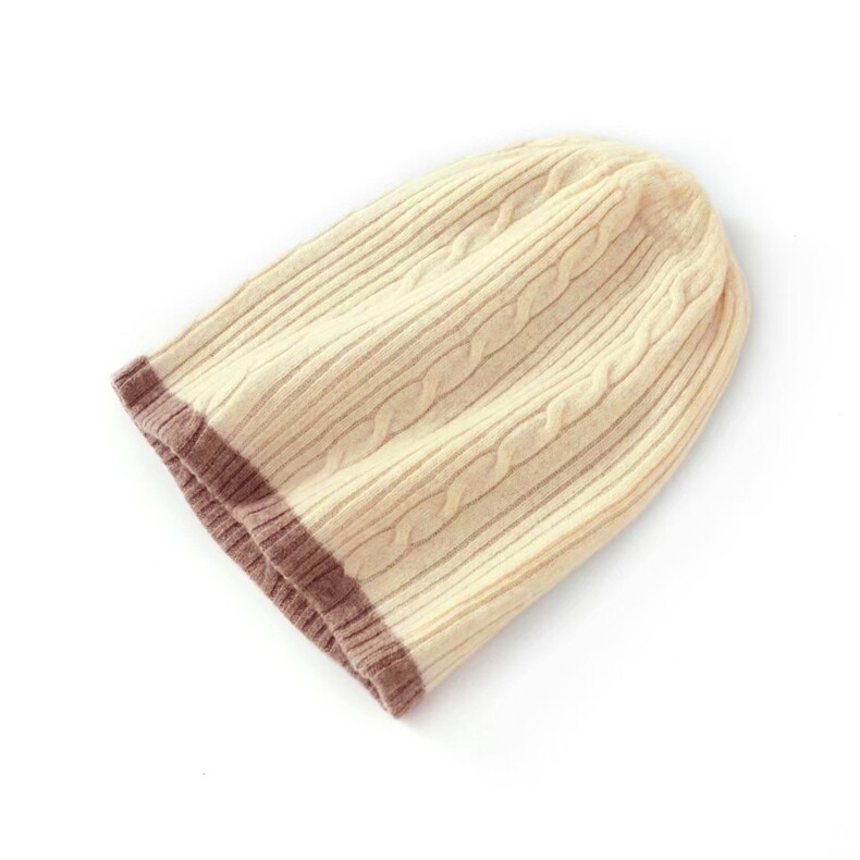【亲子款】高弹贴合保暖御寒扭花抽条拼色羊毛帽，帽子，唯若美羊绒