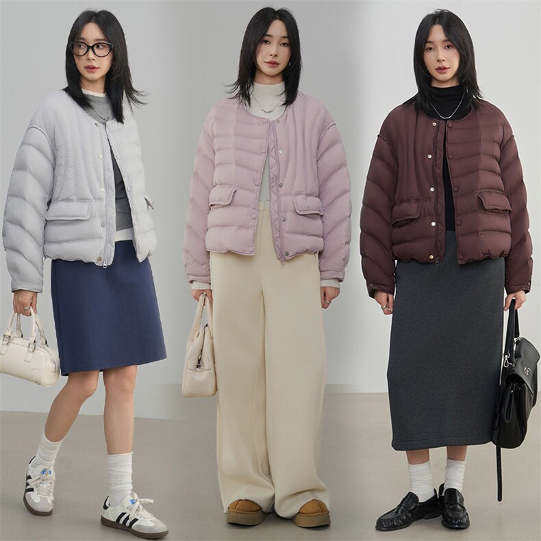 现货2025年冬季新款90白鸭绒休闲风冬季羽绒服女短款，女装羽绒服，阳光伊恋