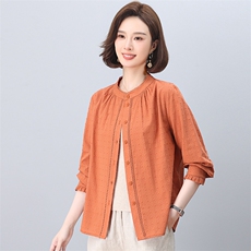 中年妈妈衬衫女长袖2026春秋新款大码宽松遮肚上衣洋气减龄衬衫，女装衬衫，独衣靓