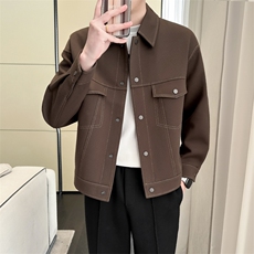 现货轻熟风2025秋季男明线工装斜纹夹克外套JK31P105控138，男装夹克，电商B276A