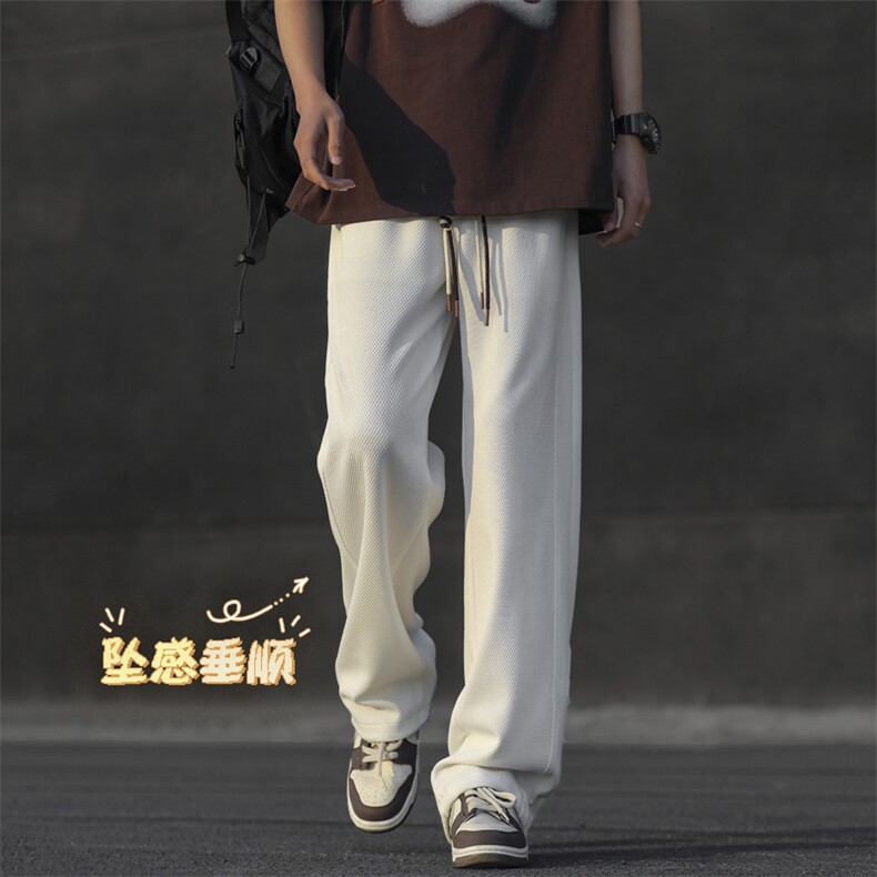新款休闲长裤垂感小西裤子男生垂感宽松直筒阔腿裤 k937 -特批32图片