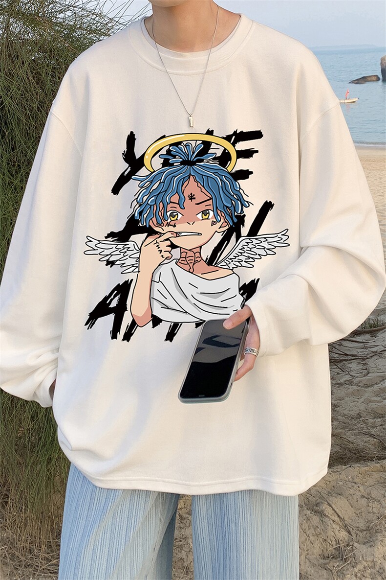 抖音供货、秋季现货舒适棉宽松重磅长袖T恤D223A-CT2329-特P28,男装T恤,电商019-1