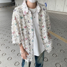 高质量衬衫男士短袖蝴蝶拼色百搭2024夏季新款ins外套CY727-P43，男装衬衫，星座412-3