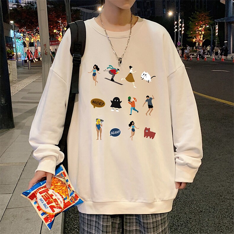 S6303-P28秋季圆领卫衣男大码韩版宽松长袖外套,男装卫衣,电商A040