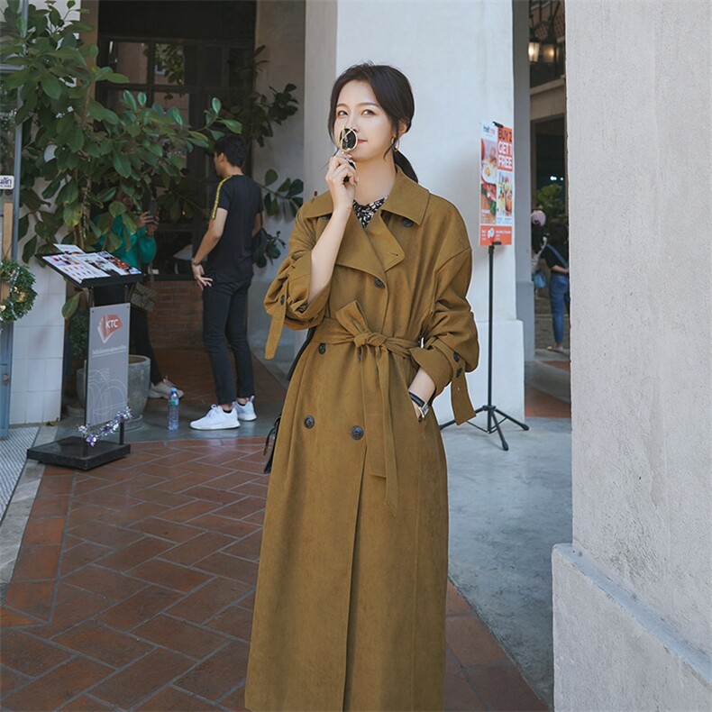 大货已出2021新款英伦风翻领气质外套119-F106-P105K158,女装风衣,叁秋一裳
