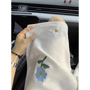 绣花花朵拼接五分卫裤男款夏季潮牌跑步短裤宽松休闲中裤 D32图片