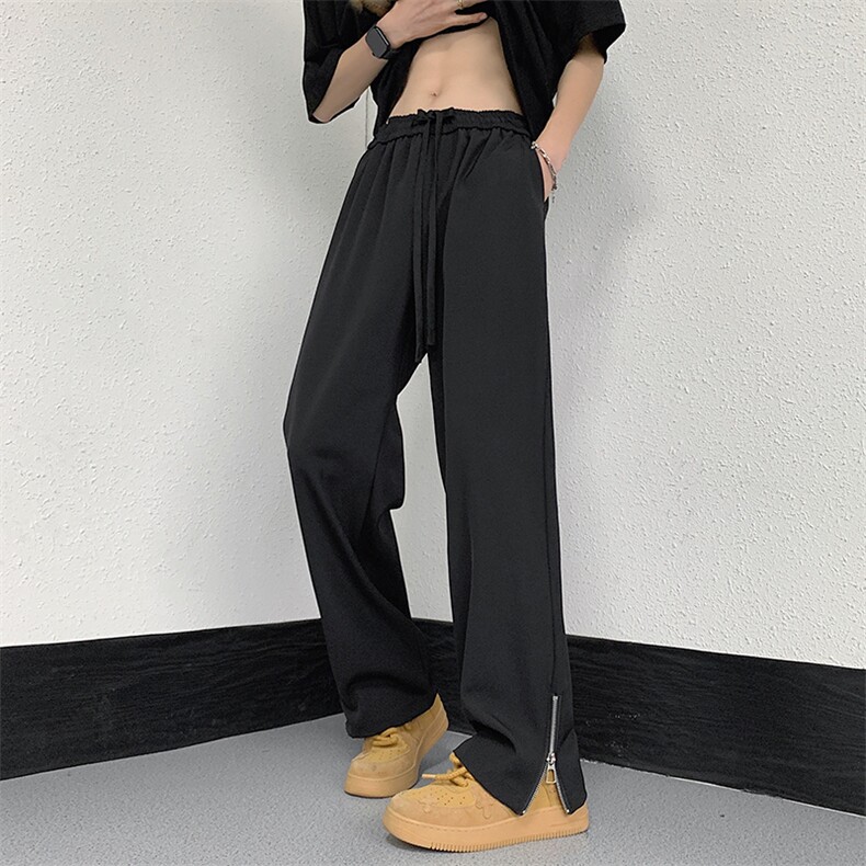 主推！夏季新款抖音品质裤脚拉链冰丝西装裤313A-1-NK112-P55控68,男装休闲裤,星座808A-1