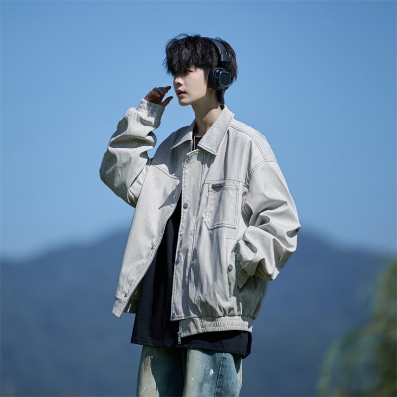 JK8867-P78L-9XL2025秋冬新款大码翻领夹克外套控138,男装夹克,星座109