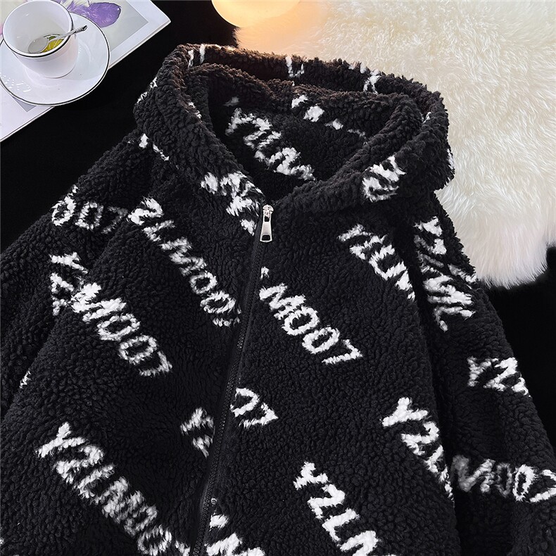 1平铺定制LOGO羊羔毛棉衣大码M-5XL连帽棉衣外套男78710P105控148，男装棉衣，星座226-2