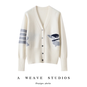 2025年秋季新款百搭V领开衫，女装针织衫/毛衣，戎魅羊绒