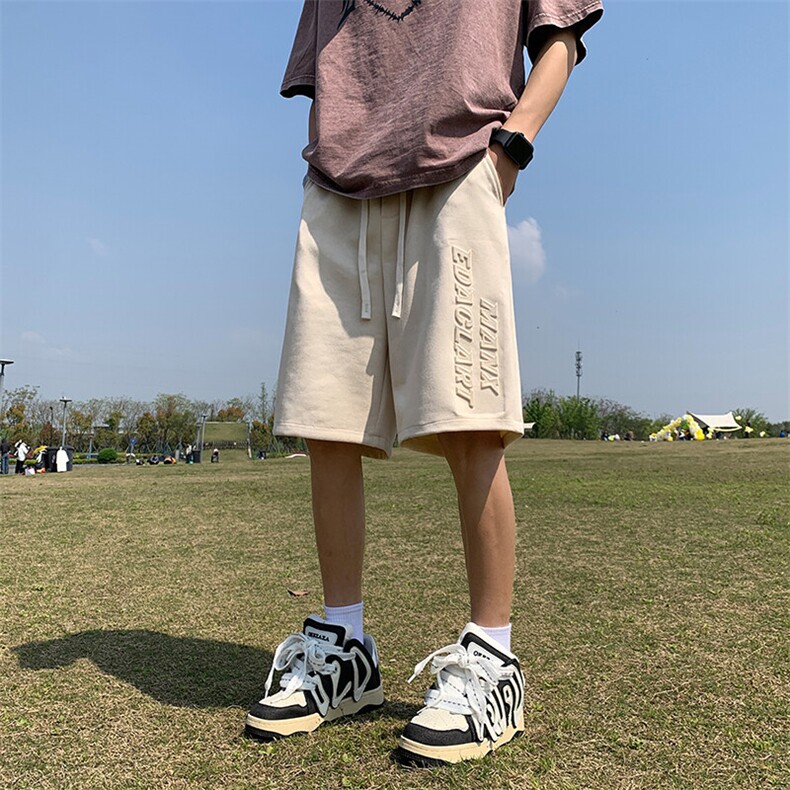 麂皮绒钢印短裤五分裤休闲裤A014-DY2357-P45控58,男装休闲裤,电商A014