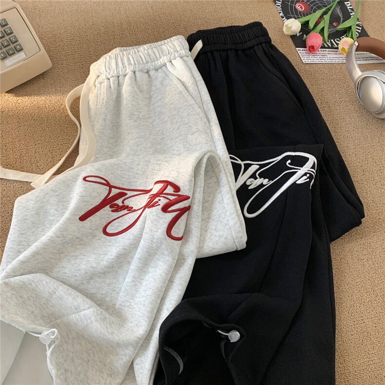 ！秋冬新款休闲裤刺绣卫裤宽松潮流拖地长裤K209-p45特控78，男装休闲裤，星座815A