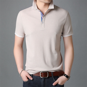 夏季新款男士翻领短袖t恤中年有领男装上衣服休闲POLO衫