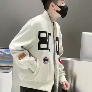 棒球服外套男潮牌刺绣高级立领痞帅外套宽松百搭情侣款图片
