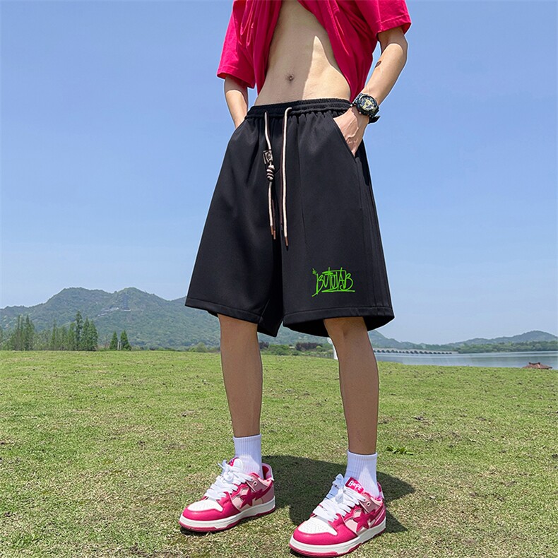 三条杠直播抖音得物品质运动男中裤五分休闲短裤K307P30控48,男装牛仔裤,电商C408(原B339-1)
