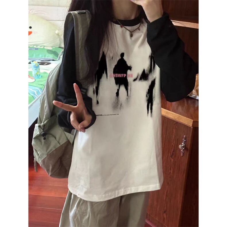 Q0107-P45美式插肩袖复古印花长袖卫衣早秋学生百搭宽松上衣,男装卫衣,星座617A-2