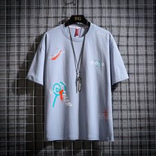 (挂拍网格）A090新款大码潮牌潮流ins短袖T恤男100%棉T075，男装T恤，电商A089-1