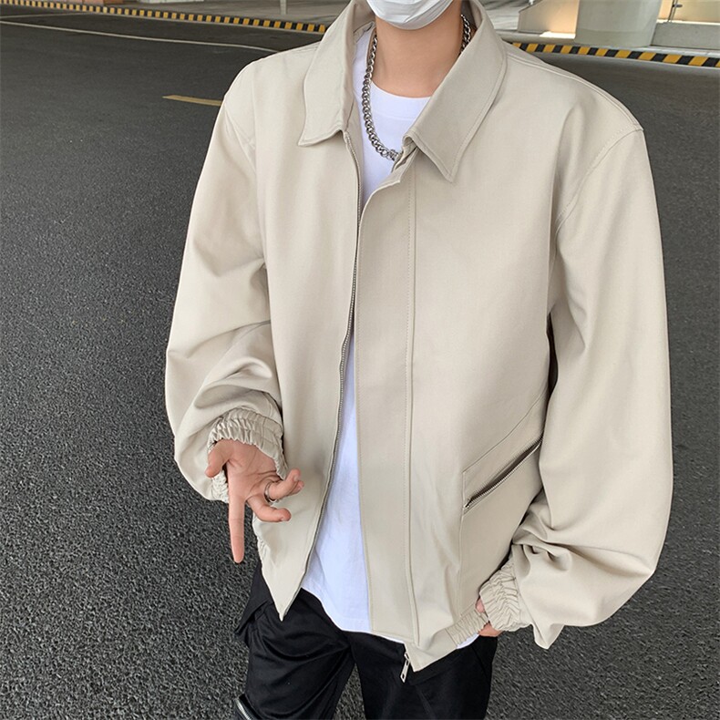 夹克男士韩版潮流纯色文艺帅气宽松百搭2024秋冬ins外套W5976-P67,男装夹克,星座412-3